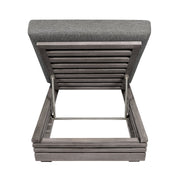 Vivid Outdoor Patio Chaise Lounge Chair in Gray Eucalyptus Wood with Gray Olefin Cushions - Furniture City (CA)l