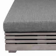 Vivid Outdoor Patio Chaise Lounge Chair in Gray Eucalyptus Wood with Gray Olefin Cushions - Furniture City (CA)l