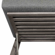 Vivid Outdoor Patio Chaise Lounge Chair in Gray Eucalyptus Wood with Gray Olefin Cushions - Furniture City (CA)l
