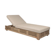 Vivid Outdoor Patio Chaise Lounge Chair in Light Eucalyptus Wood with Taupe Olefin Cushions - Furniture City (CA)l