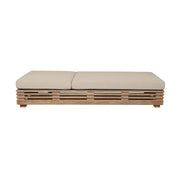Vivid Outdoor Patio Chaise Lounge Chair in Light Eucalyptus Wood with Taupe Olefin Cushions - Furniture City (CA)l