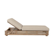 Vivid Outdoor Patio Chaise Lounge Chair in Light Eucalyptus Wood with Taupe Olefin Cushions - Furniture City (CA)l