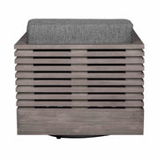 Vivid Swivel Outdoor Patio Chair in Gray Eucalyptus Wood with Gray Olefin Cushions - Furniture City (CA)l