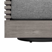 Vivid Swivel Outdoor Patio Chair in Gray Eucalyptus Wood with Gray Olefin Cushions - Furniture City (CA)l