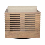 Vivid Swivel Outdoor Patio Chair in Light Eucalyptus Wood with Taupe Olefin Cushions - Furniture City (CA)l