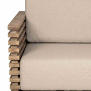 Vivid Swivel Outdoor Patio Chair in Light Eucalyptus Wood with Taupe Olefin Cushions - Furniture City (CA)l