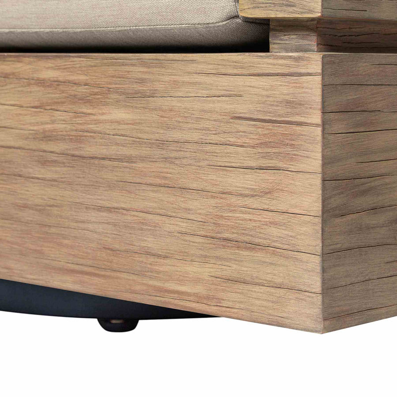 Vivid Swivel Outdoor Patio Chair in Light Eucalyptus Wood with Taupe Olefin Cushions - Furniture City (CA)l