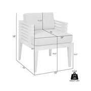 Vivid Outdoor Patio Dining Chair in Gray Eucalyptus Wood with Gray Olefin Cushions - Furniture City (CA)l