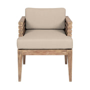 Vivid Outdoor Patio Dining Chair in Light Eucalyptus Wood with Taupe Olefin Cushions - Furniture City (CA)l