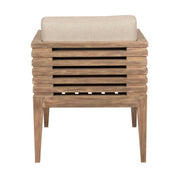 Vivid Outdoor Patio Dining Chair in Light Eucalyptus Wood with Taupe Olefin Cushions - Furniture City (CA)l