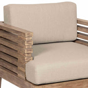 Vivid Outdoor Patio Dining Chair in Light Eucalyptus Wood with Taupe Olefin Cushions - Furniture City (CA)l