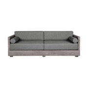 Vivid Outdoor Patio Sofa in Gray Eucalyptus Wood with Gray Olefin Cushions - Furniture City (CA)l