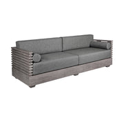 Vivid Outdoor Patio Sofa in Gray Eucalyptus Wood with Gray Olefin Cushions - Furniture City (CA)l