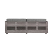 Vivid Outdoor Patio Sofa in Gray Eucalyptus Wood with Gray Olefin Cushions - Furniture City (CA)l