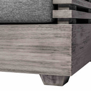 Vivid Outdoor Patio Sofa in Gray Eucalyptus Wood with Gray Olefin Cushions - Furniture City (CA)l