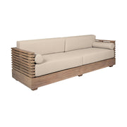 Vivid Outdoor Patio Sofa in Light Eucalyptus Wood with Taupe Olefin Cushions - Furniture City (CA)l