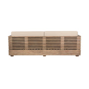 Vivid Outdoor Patio Sofa in Light Eucalyptus Wood with Taupe Olefin Cushions - Furniture City (CA)l
