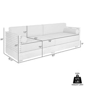 Vivid Outdoor Patio Sofa in Light Eucalyptus Wood with Taupe Olefin Cushions - Furniture City (CA)l