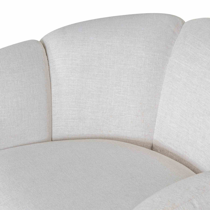 Violet Accent Chair in Soft Oat Fabric with Natural Wood Finish and Rattan Back - Furniture City (CA)l