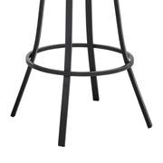 Valerie 30" Swivel Slate Gray Faux Leather and Black Metal Bar Stool - Furniture City (CA)l