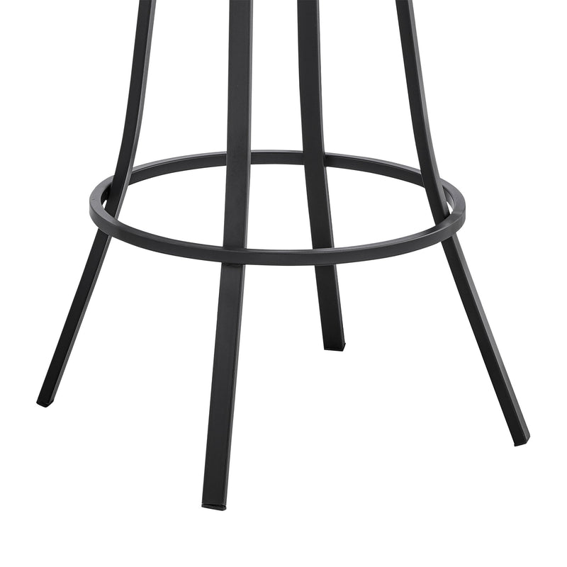 Valerie 30" Swivel Slate Gray Faux Leather and Black Metal Bar Stool - Furniture City (CA)l