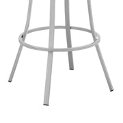 Valerie 30" Swivel Slate Gray Faux Leather and Silver Metal Bar Stool - Furniture City (CA)l
