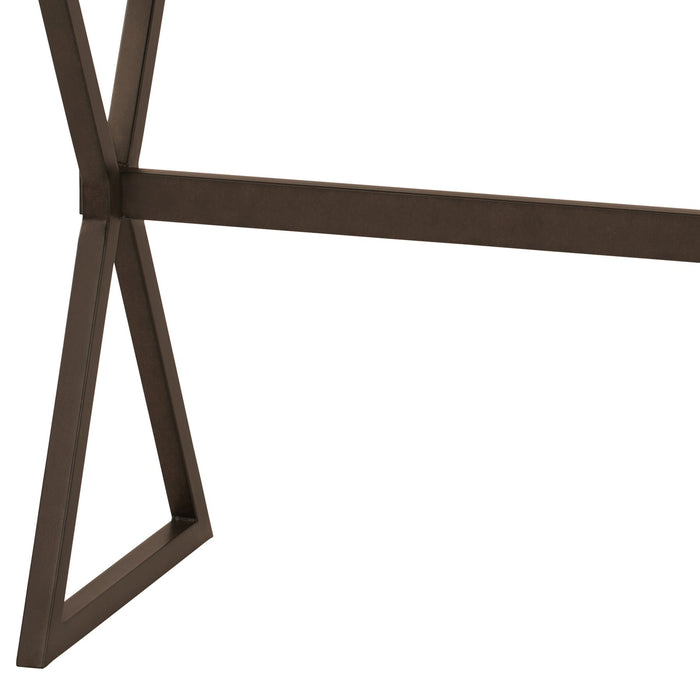 Valencia Contemporary Rectangular Bar Table in Auburn Bay Finish with Sedona Wood Top