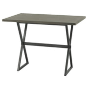 Valencia Contemporary Rectangular Bar Table in Mineral Finish with Gray Walnut Wood Top - Furniture City (CA)l