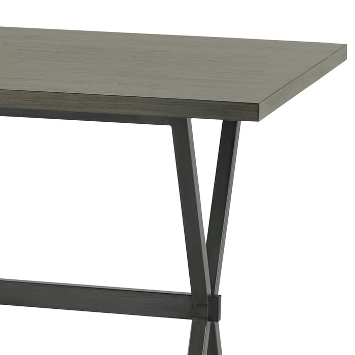 Valencia Contemporary Rectangular Bar Table in Mineral Finish with Gray Walnut Wood Top