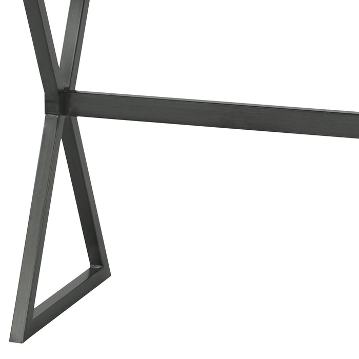 Valencia Contemporary Rectangular Bar Table in Mineral Finish with Gray Walnut Wood Top