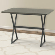 Valencia Contemporary Rectangular Bar Table in Mineral Finish with Gray Walnut Wood Top - Furniture City (CA)l