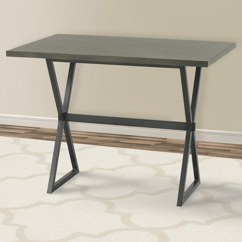 Valencia Contemporary Rectangular Bar Table in Mineral Finish with Gray Walnut Wood Top - Furniture City (CA)l