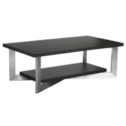 Vermont Contemporary Coffee Table in Brushed Stainless Steel Finish and Gray Top - Furniture City (CA)l