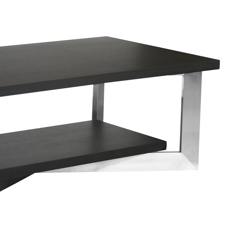 Vermont Contemporary Coffee Table in Brushed Stainless Steel Finish and Gray Top - Furniture City (CA)l