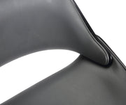 Vanessa Contemporary Adjustable Barstool in Black Brushed Wood Finish and Gray Faux Leather - Furniture City (CA)l