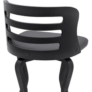 Verne 30" Swivel Gray Faux Leather and Black Wood Bar Stool - Furniture City (CA)l