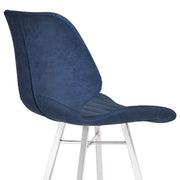 Valor 26" Counter Height Barstool in Brushed Stainless Steel with Dark Vintage Blue Faux Leather - Furniture City (CA)l