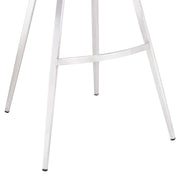 Valor 26" Counter Height Barstool in Brushed Stainless Steel with Dark Vintage Blue Faux Leather - Furniture City (CA)l