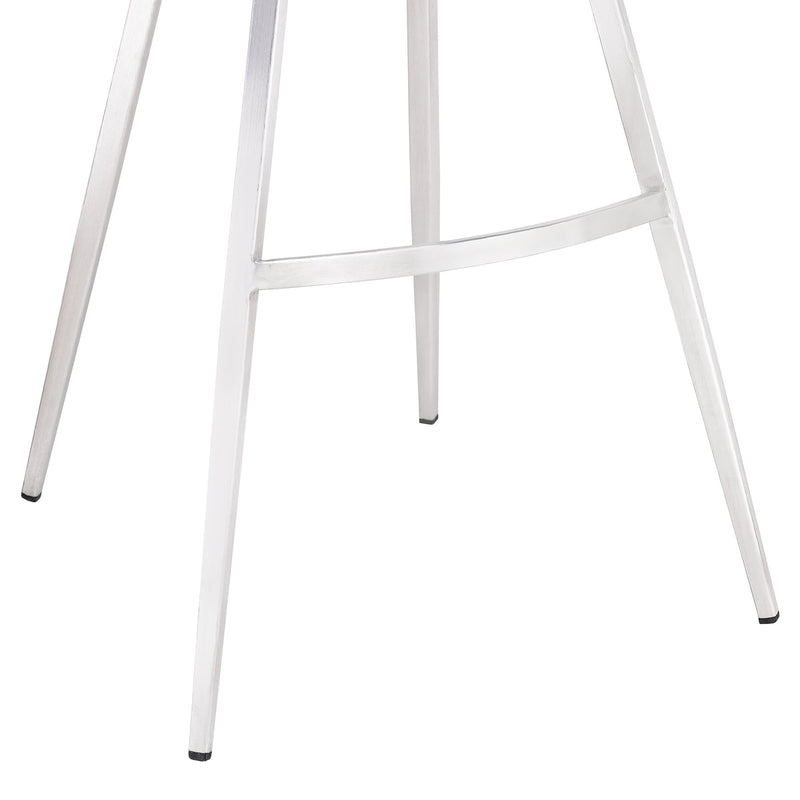 Valor 26" Counter Height Barstool in Brushed Stainless Steel with Dark Vintage Blue Faux Leather - Furniture City (CA)l