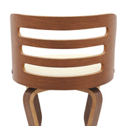 Verne 30" Swivel Cream Faux Leather and Walnut Wood Bar Stool - Furniture City (CA)l