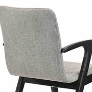 Varde Mid-Century Gray Upholstered Dining Chairs in Black Finish - Set of 2 - Furniture City (CA)l