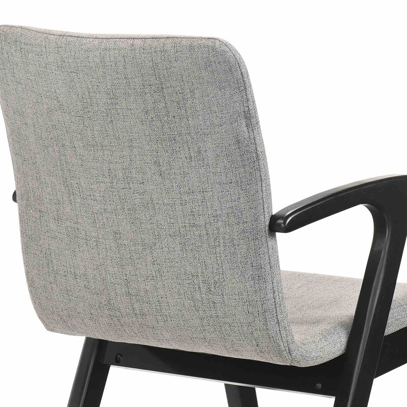 Varde Mid-Century Gray Upholstered Dining Chairs in Black Finish - Set of 2 - Furniture City (CA)l
