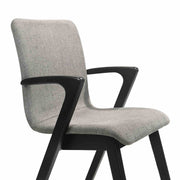 Varde Mid-Century Gray Upholstered Dining Chairs in Black Finish - Set of 2 - Furniture City (CA)l
