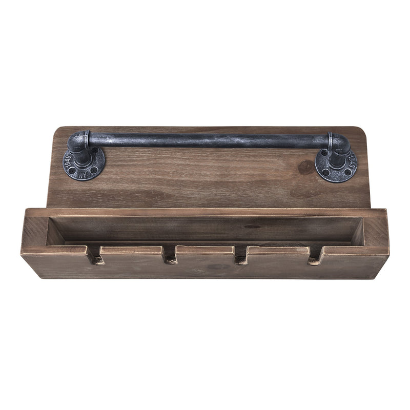 Vox Industrial Wine Rack in Industrial Gray and Pine Wood - Furniture City (CA)l