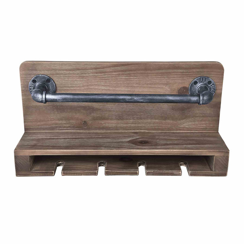 Vox Industrial Wine Rack in Industrial Gray and Pine Wood - Furniture City (CA)l