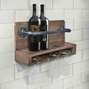 Vox Industrial Wine Rack in Industrial Gray and Pine Wood - Furniture City (CA)l