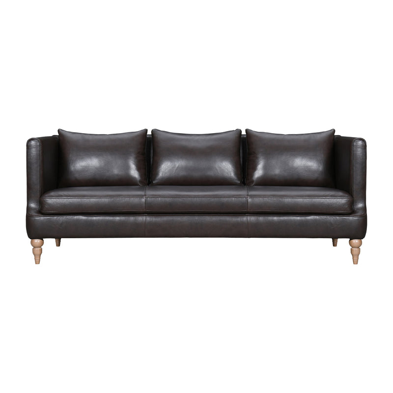 Vincenza 85" Dark Brown Leather Sofa - Furniture City (CA)l