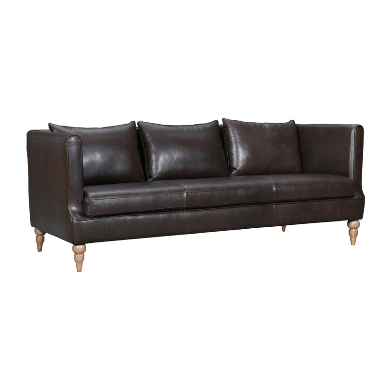 Vincenza 85" Dark Brown Leather Sofa - Furniture City (CA)l