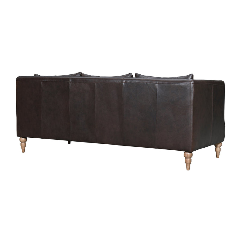 Vincenza 85" Dark Brown Leather Sofa - Furniture City (CA)l