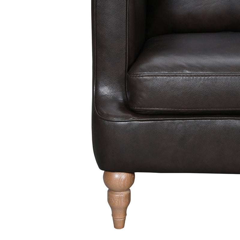 Vincenza 85" Dark Brown Leather Sofa - Furniture City (CA)l